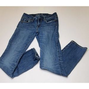 American eagle Skinny Stretch Blue Jeans Size 4 Short Girls Jr